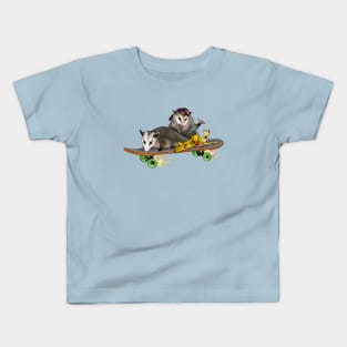 Rebellious Opossums On A Skateboard With Trash Kids T-Shirt